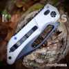 Heretic Koschei H061-8A-BLZ reversible tip-up clip — right left carry, blizzardworn aluminum, 4.50 in closed, crossbar lock USA