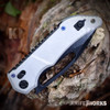 Heretic Koschei H061-8A-BLZ blizzardworn aluminum handle — modular interchangeable scales, crossbar lock, 0.489 in thick, 3.50 oz