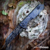 Heretic Jinn Manual H213-TOPO open — CPM MagnaCut DLC topo Wharncliffe, black topo aluminum handle, Button Lock, reversible clip, USA