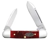 Case Baby Butterbean (CA51545) shown at an angle against a plain background. Features two small folded blades in polished Tru-Sharp Surgical Stainless Steel, Old Red Bone handle scales with a Gator jig texture, and an oval pewter Case XX USA shield inlaid on one side.