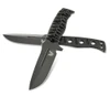 A Benchmade Fixed Adamas fixed blade knife shown alongside its black PIM sheath and MALICE CLIPS, highlighting the MagnaCut Cobalt Black Cerakote drop-point blade and skeletonized handle wrapped with black paracord.