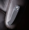 Pro-Tech Brend Classic Black Diamond Textured Handle Milled Logo Detail View
