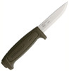 Mora Kniv Basic 511 (01830) 3.5" High Carbon Steel Drop Point Plain Blade, Green Polymer Handle, Black Molded Polymer Sheath