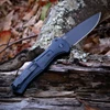 Benchmade Claymore Auto 9070BK-02 154CM Cobalt Black Drop Point Blade Open Detail View