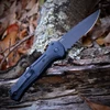 Benchmade Claymore Auto 9070SBK-02 154CM Cobalt Black Combo Drop Point Blade Open Detail View