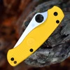 Spyderco Para Military 2 Salt C81PYL2 yellow FRN — Bi-Directional Texture, Salt Series marine hardware, 4.82 in closed, 2.8 oz