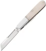 Bear & Son BCWSB280 large sheepfoot 2-blade Barlow with satin 440 stainless blades and white smooth bone handle