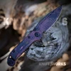 Microtech LUDT Gen III 1135S-1-TPBKPKCS automatic knife with 3.42" M390MK plain blade and smooth handle in Topographic Black and Pink camo, open view
