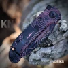 Microtech LUDT Gen III 1135S-1-TPBKPKCS automatic knife with 3.42" M390MK plain blade and smooth handle in Topographic Black and Pink camo, open view