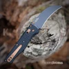 Benchmade Kitsari 213BK-2601 folding knife with Z-12Ultra PM hawkbill blade and black G10 handle, open view