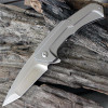 Brous Blades Dynamic 3.5 in. Satin D2 Steel Blade, Titanium Handle Framelock Folder