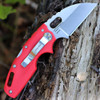 Cold Steel CS20LTR Tuff Lite, 2.5" AUS 8A SS Plain Blade, Red Grivory Handle