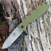 ESEE Zancudo Folding Knife (BRKR2OD)- 2.94" Stonewashed D2 Drop Point Blade, OD Green Polymer Handle
