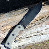ESEE-Junglas II Fixed Blade Machete (Junglas-II-E)-10.38" Black Drop Point Blade, Tan Micarta Handle