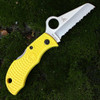 Spyderco MYLS Manbug Salt, 1.9" H2 Serrated Blade, Yellow FRN Handle
