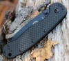 ESEE Avispa Folding Knife (BRK1302B)- 3.50" Black D2 Drop Point Blade, Black Polymer Handle