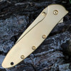 Kershaw Leek Assisted Opening Knife (1660G)- 3.00" Gold Plated Sandvik 14C28N Drop Point Blade, Gold Plated Stainless Steel Handle