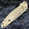 Kershaw Leek Assisted Opening Knife (1660G)- 3.00" Gold Plated Sandvik 14C28N Drop Point Blade, Gold Plated Stainless Steel Handle