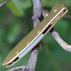 Kershaw Leek Gold 1660G Assisted Opening Knife showing the 24K gold plated handle.