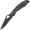 Byrd Cara Cara 2 (BY03BKPS2) 3.77" 8Cr13MoV Black Drop Point Partially Serrated Blade, Black Stainless Steel Handle