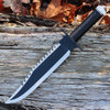 Rambo 9294 First Blood Part II Standard Edition, 10" 420 Plain Blade, Black Nylon Cord-wrapped Handle