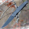 Ruike Beta Plus P108SB, 3.46" 14C28N Plain Blade, Black Stonewash Stainless Handle