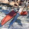 Damascus 1043 El Dorado Skinner, 6" Damascus Plain Blade, Round Stag Handle