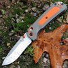 Benchmade HUNT Series Grizzley Ridge (15061) 3.5" CPM-S30V Satin Drop Point Plain Blade, Gray and Orange Grivory Handle