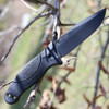 Hogue EX-F02 (HO35250) 4.5" A2 Tool Steel Black Clip Point Plain Blade, Black Rubber Handle, Black Polymer Belt Sheath