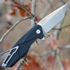 Ruike P138B, 3.5" 14C28N Plain Blade, Black G-10 Handle