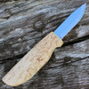 Marttiini 511017 New Handy, 3" Stainless Blade, Curly Birch Handle
