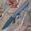 Ruike P801SB, 3.4" 14C28N Plain Blade, Black Stonewashed Stainless Handle