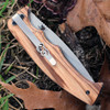 Browning Zebra Wood Linerlock, 3.25" Stainless Plain Blade, Zebra Wood Handle