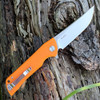 Bestech Paladin BG13C-1, 3.54" D2 Steel Stonewash Plain Blade, Orange G-10 Handle