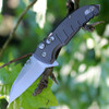 Hogue X1-Microflip (HO24162) 2.63" CPM-154 Stonewashed Wharncliffe Plain Blade, Matte Gray Aluminum Handle, Black Nylon Zippered Storage Case