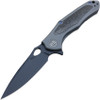 We Knife 804C Vapor, 2.95" CPM-S35VN Plain Black Blade, Brown Titanium With Carbon Fiber Inlay Handle