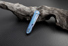 Artisan ATZ1707GSBU Small Shark, 3.15" S35VN Plain Blade, Blue Titanium TC4 Handle