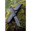 MoraKniv Garberg, 4.25" Carbon Steel Black Plain Blade, Black Leather Sheath