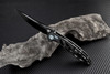 Artisan Dragonfly ATZ1801GBKM, 3.94" M390 Black Plain Blade, Black TC4 Titanium Handle