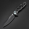 Artisan Dragonfly ATZ1801GBKM, 3.94" M390 Black Plain Blade, Black TC4 Titanium Handle