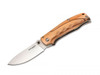 Boker Magnum Pakka Hunter (01MB700) 3.7" 440B Satin Drop Point Plain Blade, Pakka Wood Handle