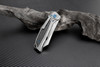 Artisan Falcon ATZ1809GGYM, 3.62" M390 Plain Blade, Gray Carbon Fiber/Titanium Handle