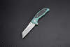 Artisan Falcon ATZ1809GGNM, 3.62" M390 Plain Blade, Green Carbon Fiber/Titanium Handle