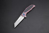 Artisan Falcon ATZ1809GREM, 3.62" M390 Plain Blade, Rose Carbon Fiber/Titanium Handle