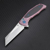 Artisan Falcon ATZ1809GREM, 3.62" M390 Plain Blade, Rose Carbon Fiber/Titanium Handle