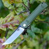 Bestech G06B2 Kendo, 3.75" D2 Plain Blade, Green G-10 Handle