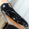 Artisan Hoverwing Frame Lock Knife (ATZ-1801P-BK) - 3.94" D2 Black Drop Point Plain Blade, Black Steel Handle