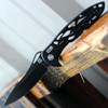 Artisan Hoverwing Frame Lock Knife (ATZ-1801P-BK) - 3.94" D2 Black Drop Point Plain Blade, Black Steel Handle