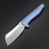 Artisan Osprey ATZ1803GBUM, 3.74" M390 Plain Blade, Blue TC4 Titanium Handle