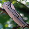 Reate Knives 01 Mini Horizon Framelock Bead Blast Titanium w/Carbon Fiber Inlay, 3.5 in M390 Plain Blade